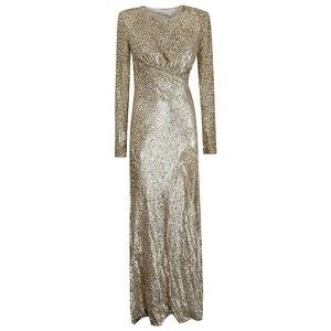 Self-Portrait Gold Fil Coup Maxi Dress - NWT